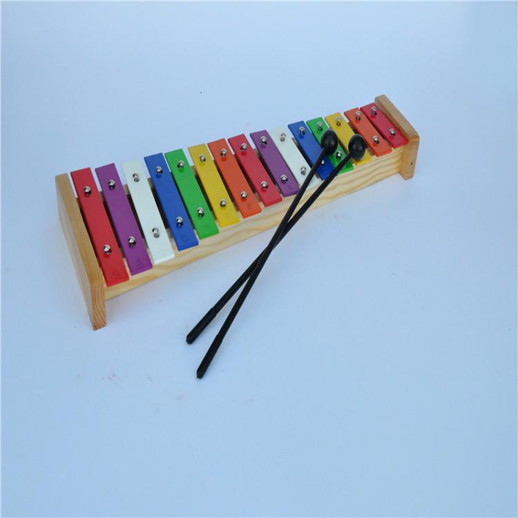 Fifteen-Tone Aluminum Glockenspiel Box: Multi-Colored Orff Percussion Hand-Knock Piano