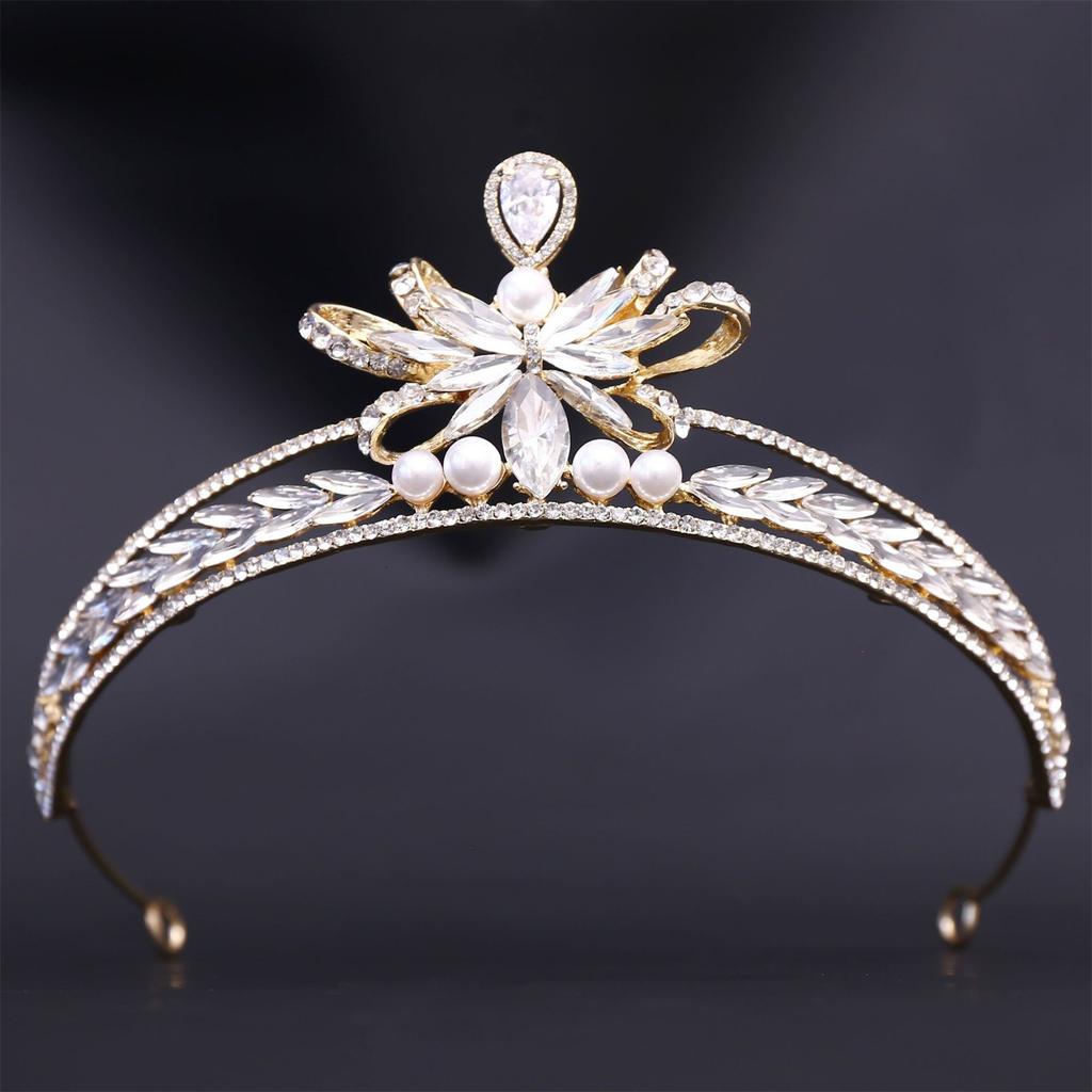 Glittering Rhinestone Bridal Crown Hair Accessories Queen Tiara For Masquerade Ball Banquet Cosplay Women