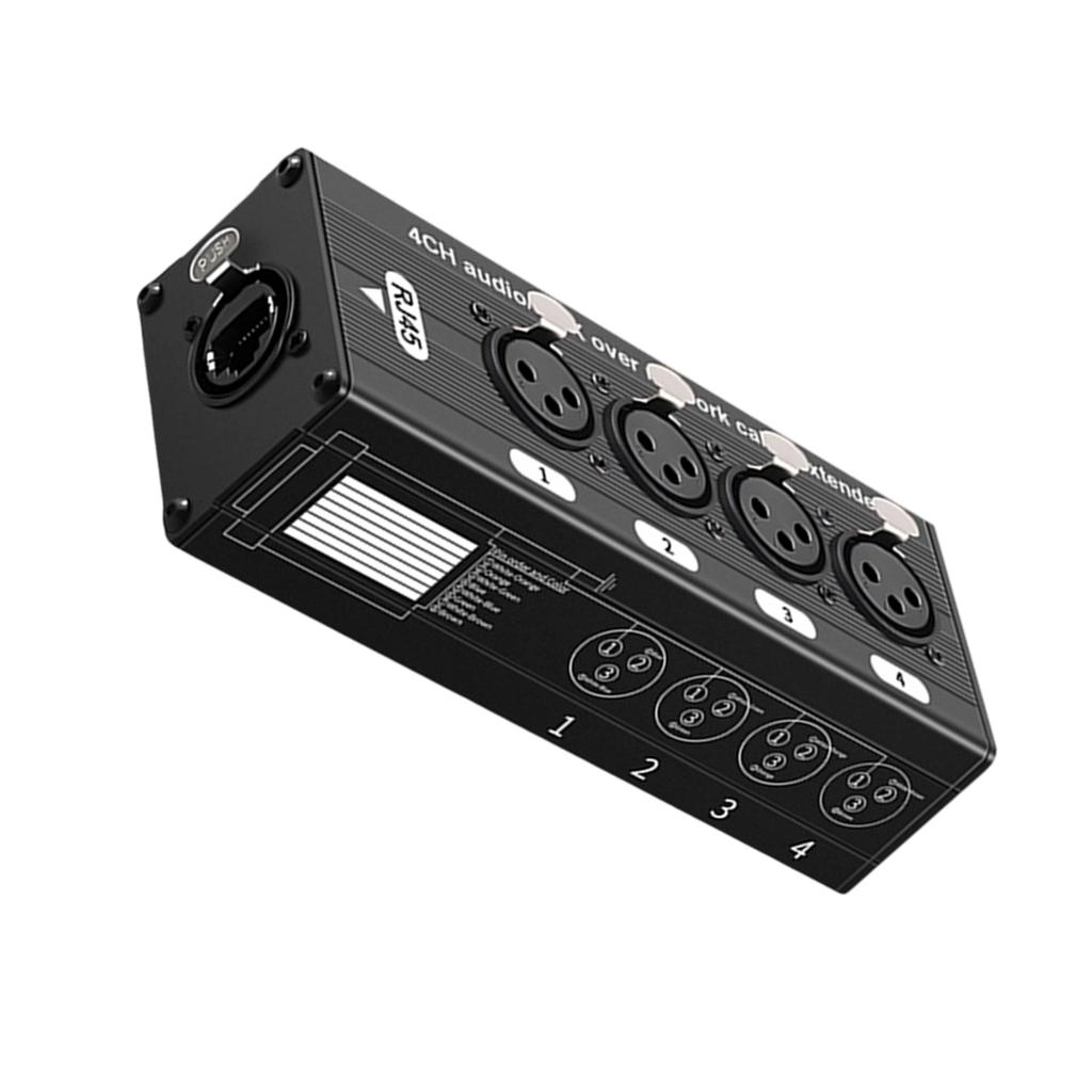 Heavy Duty 4 Way XLR Over Cat5 Balun For Interferences Resistant Auditory Applications