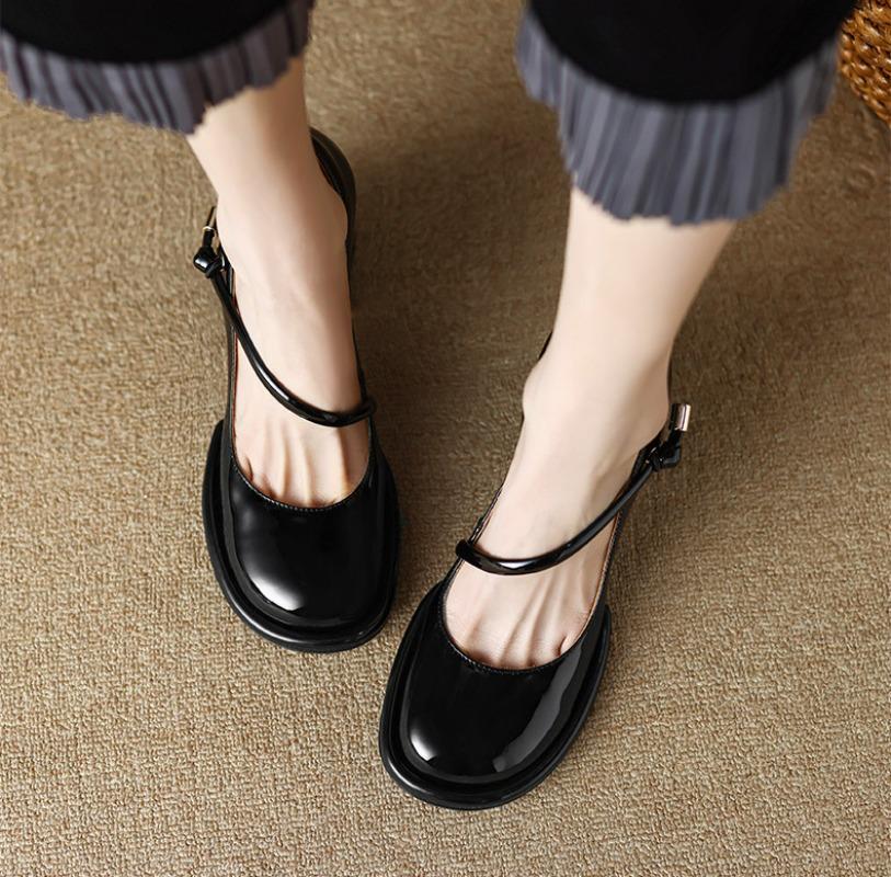 

Женские туфли-лодочки Модные Лакированная кожа Высокие каблуки Обувь Элегантные Банкетные Вечерние Платья Обувь Круглый носок Мелкий вырез Однотонная обувь 35 чёрный