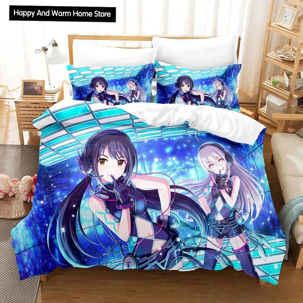 THE iDOLM@STER Cinderella Girls Starlight Stage 3D Printed Anime Bedding Set for Adult Boys Duvet Cover
