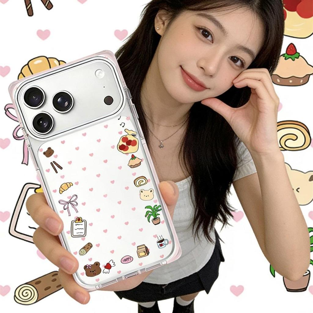 Crystal Square Cartoon Puppy iPhone 15 Pro Max Case - Anti-Drop Cover