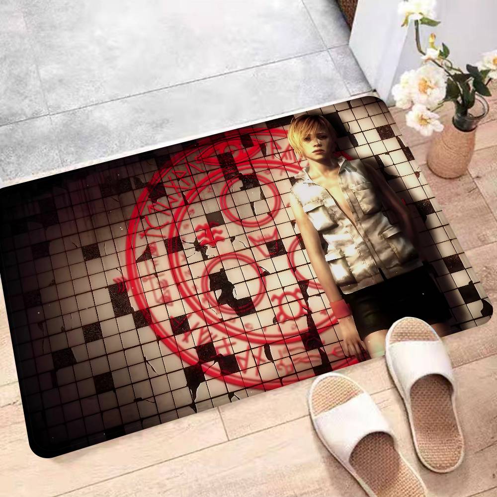 Horror Game S-Silent H-Hill Entrance Door Mat Washable Non-Slip Living Room Sofa Chairs Area Mat Kitchen Welcome Doormat