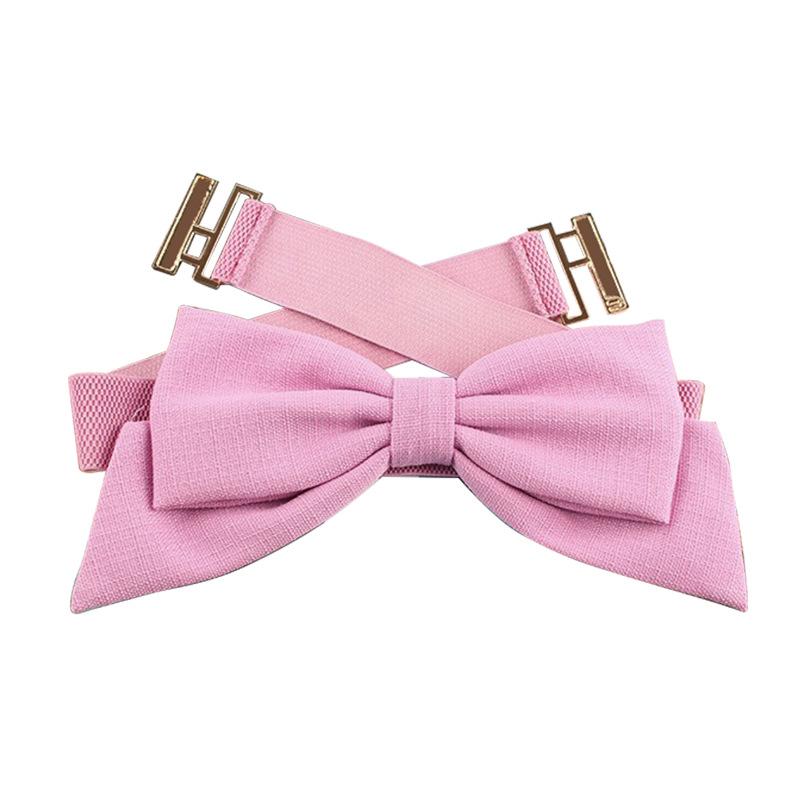 Bow Women'S Elastic Wide Waist Seal With Suit Sweater Dress Elastic Decorative Belt
