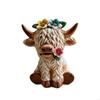 Figurine en Résine de Veau de Montagne avec Motif Floral Décorations de Maison Miniatures Statue pour Fermes Étagère Étagère à Plateaux Étagères P9YB
