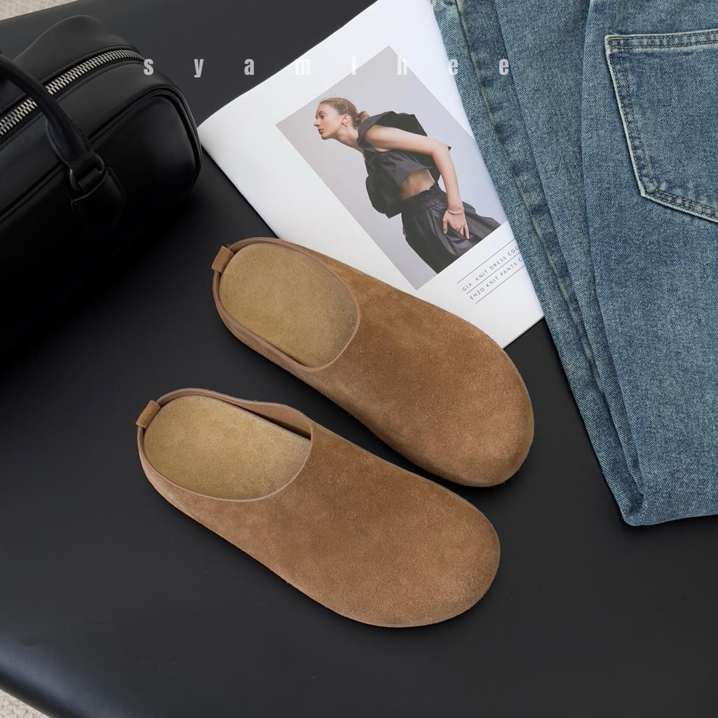 Leather  Summer New Lazy Tow Casual Lazy Tow Matte Soft Leather Women's Casual Shoes