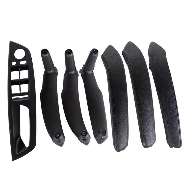 Suitable for  LHD or RHD Cars Interior Plastic Door Pull Handle with Leather Handle Cover 7pcs Full Set for BMW X5 X6 E70 E71 E72