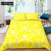 Nature Bedspread Lemon Tree Branches Gardening Design Decorative Quilted 3 Piece Coverlet Set with 2 Pillow Shams Full Size