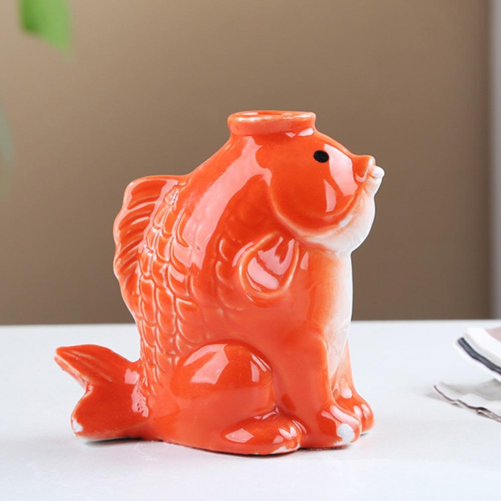 Unique Ceramic Succulent Planter Fish-shaped Hydroponic Planter Desktop Decor