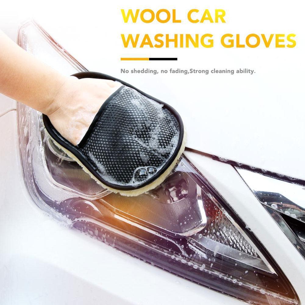 Soft Car Washing Gloves Wool Washing Cleaning Glove Artificial Wool Cleaning Brush Motorcycle Washer Products Car Accessories
