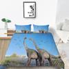 Fierce Beast Dinosaur Print Bedding Quilt Cover and Pillowcase Full-size Color Cartoon Dinosaur Pattern Comfortable and Luxurious Home Decoration