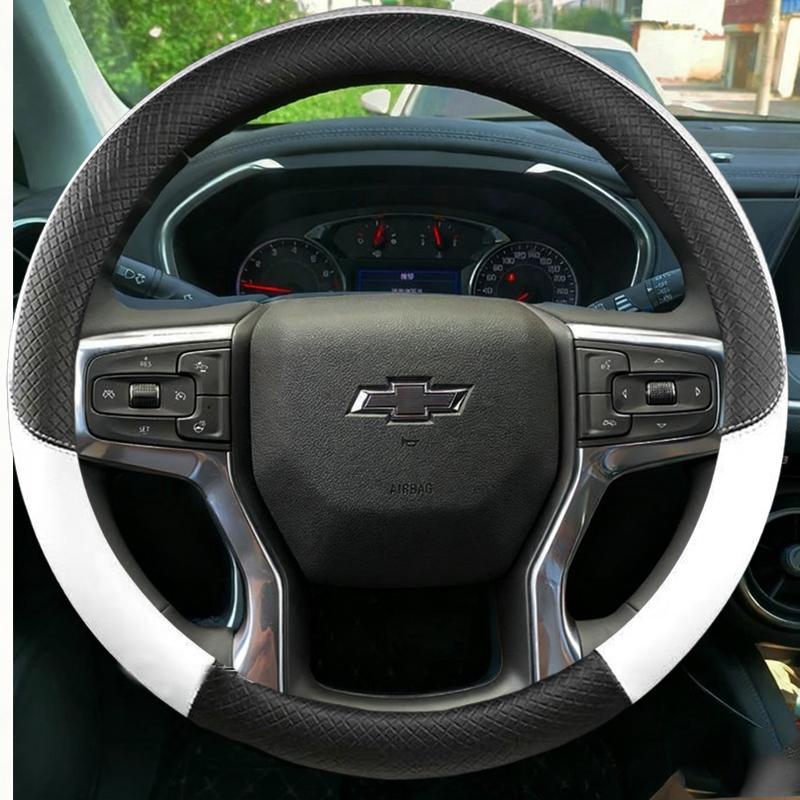 Microfiber Leather Car Steering Wheel Cover For Chevrolet Blazer 19-22 Silverado 19-21 3500HD 20-21 Suburban Tahoe 21