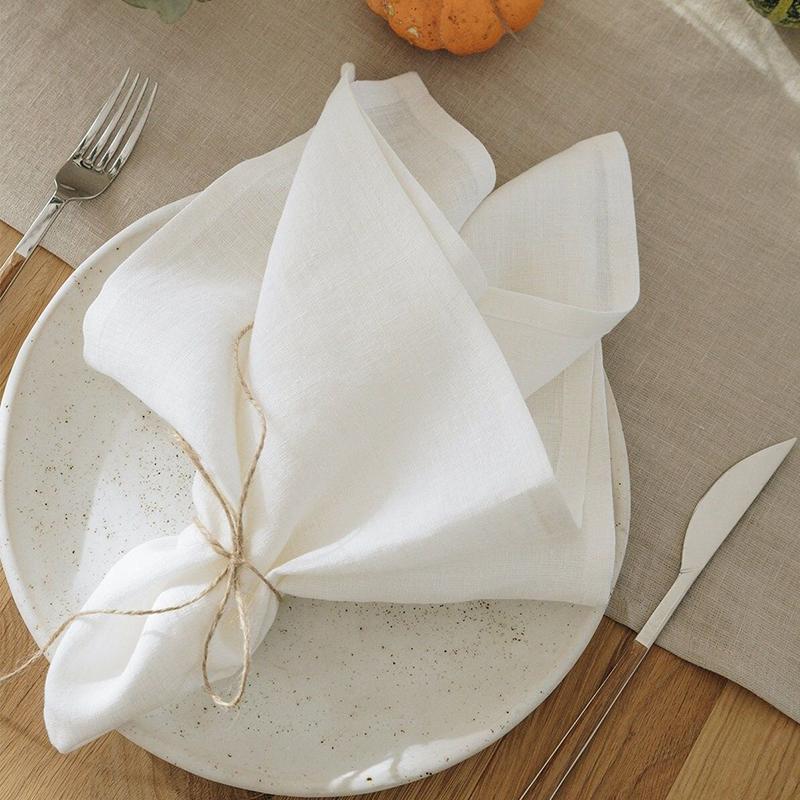 1 Pcs Linen Napkins 100% Flax Stonewashed Pure Linen 15.75 x 15.75 Inch Handcrafted Cloth Napkins Machine Washable