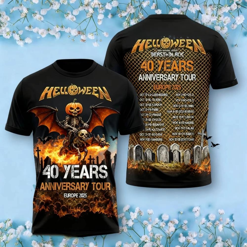 Novelty Rock Halloween Band 3D Print T-shirt Men Women Fashion Trend O-Neck Short Sleeve Tops Tees Plus Size Tshirt Men Clothing