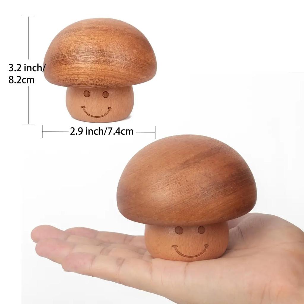 Cute Mini Mushroom Vintage Wooden Music Winding Music Gift for New Carrying You Box, Kids, Boys, Birthday, Valentine's Day, Year, Thanksgiving,