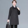 Women's Plus Size Mid-Length Wool Coat - Double-Sided, Fashionable Autumn/Winter Outerwear for Middle-Aged and Elderly