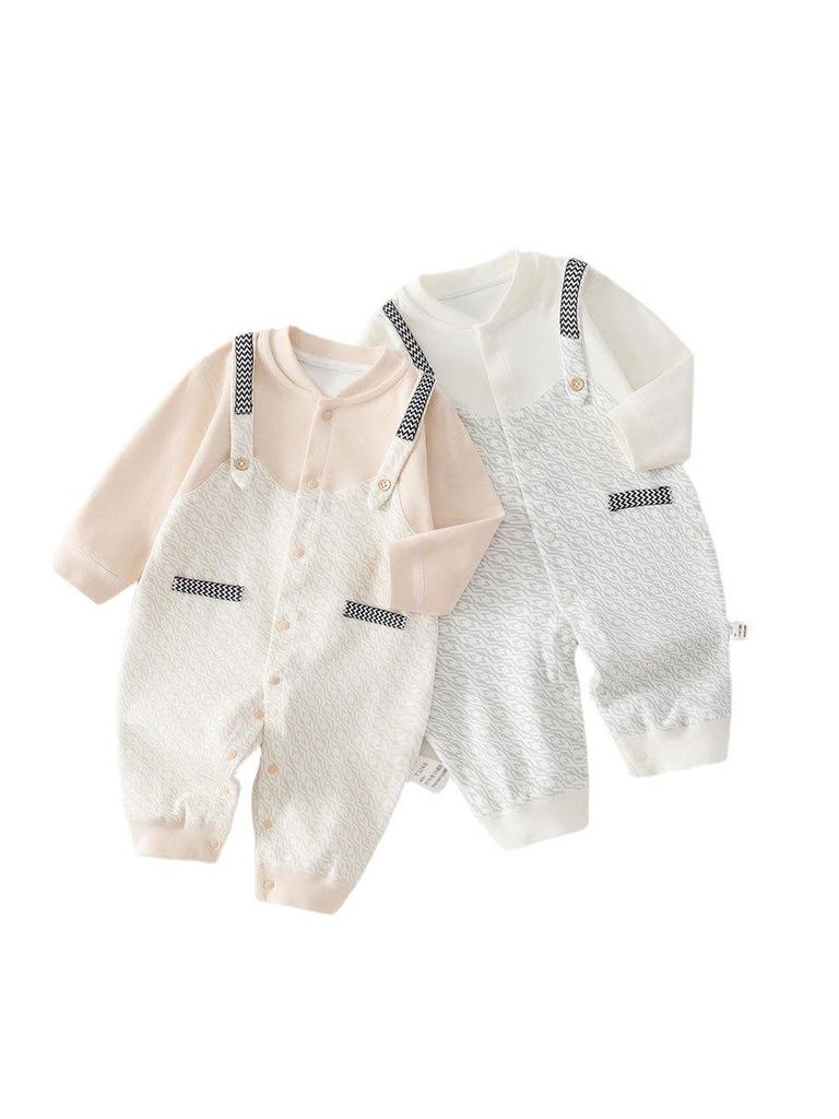 European-Style Velvet Cotton Baby Jumpsuit: Soft Long Sleeve Bodysuit for Newborns