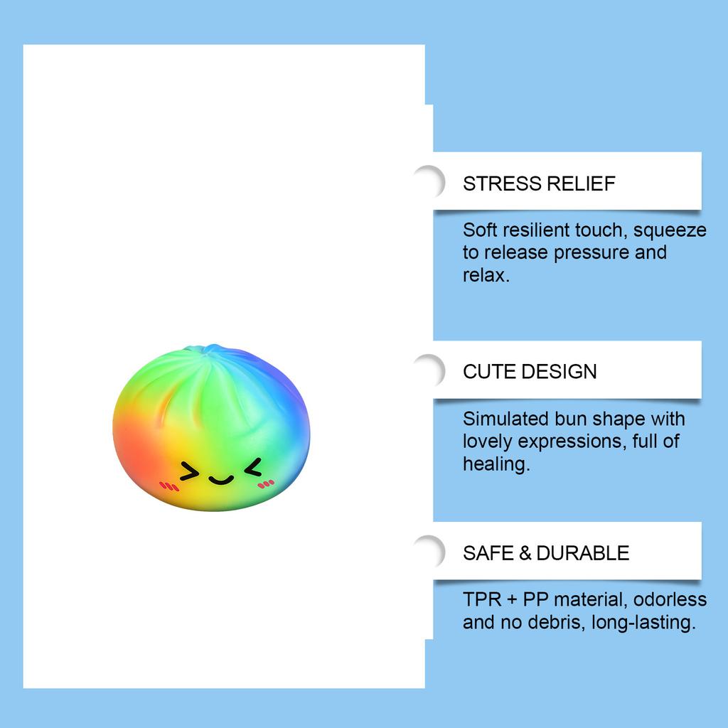 Colorful Dumpling Stress Balls Reusable Low Rebound Decompression Toys Unique Ideas Dough Ball Squishes For Anxiety Relief