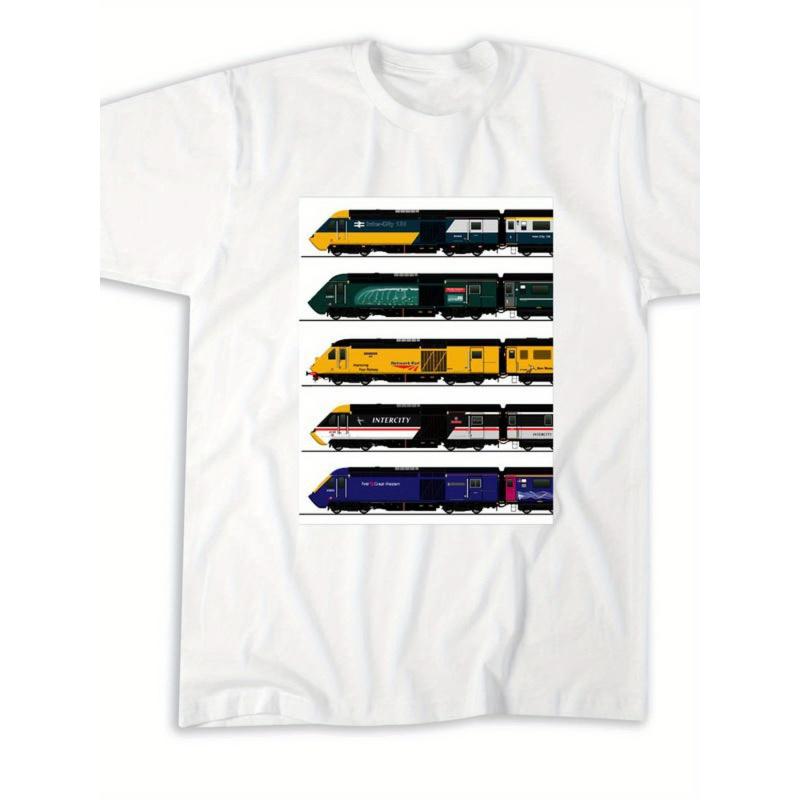Class 43 & Intercity 125 Locomotive Train Spotter T-Shirt - Rail Enthusiast Apparel with Iconic Locomotive Print, Casual Loose Fit Tee Suitable for