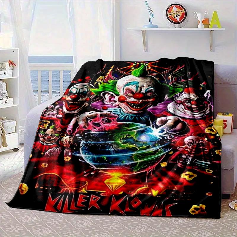 Clown Horror Decke Flanelldecke für Bett, Sofa, Camping, Wandern, Picknick Zubehör, Geschenk für Familie Fan Geschenke