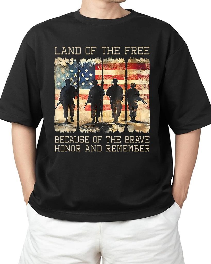 Land Of The Free Because Of The Brave Honor And Remember For Adult S-4XL T-Shirt