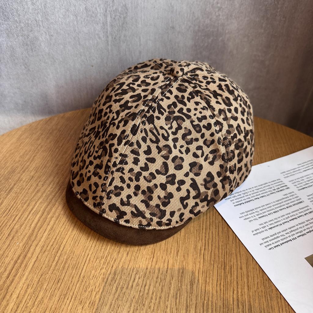 Fashion Splicing Design Leopard Print Pattern Women Casual Beret For Daily Wear