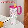 Car Cup Stainless Steel Insulated Travel Mug With Handle And Straw
