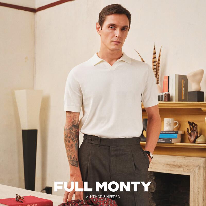 

Men s Seagull Collar Knit Polo Shirt L