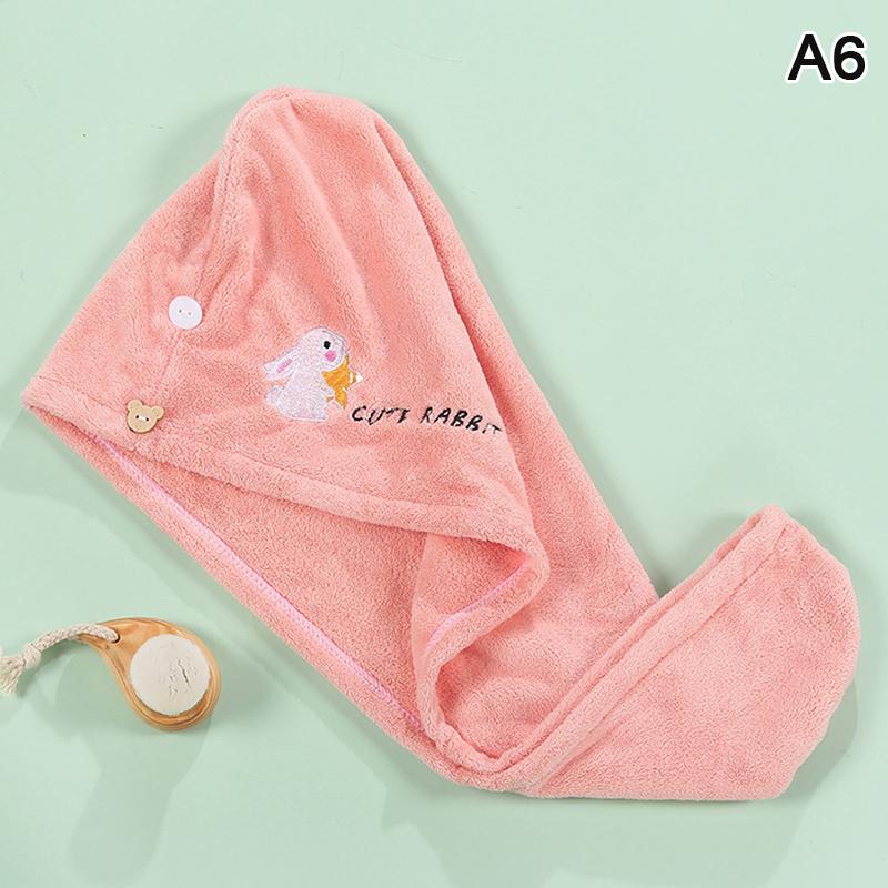 Quick-Dry Super Absorbent Coral Velvet Dry Hair Towel Cap Bath Cap With Button For Spa, Beauty, After Bathing And Hair Care