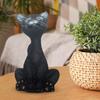 Statue de chat accroupi en résine, ornement de chat de dessin animé, ornement de table, figurine de chat pour décoration de maison ou de bureau, cadeau pour amoureux des chats