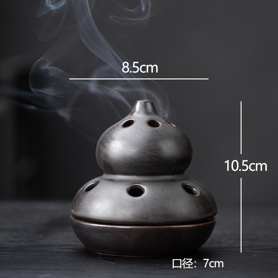 Gourd Plate Incense Burner Indoor Aromatherapy Burner Ceramic Incense Burner Sandalwood Agarwood Burner Antique Incense Road коричневый