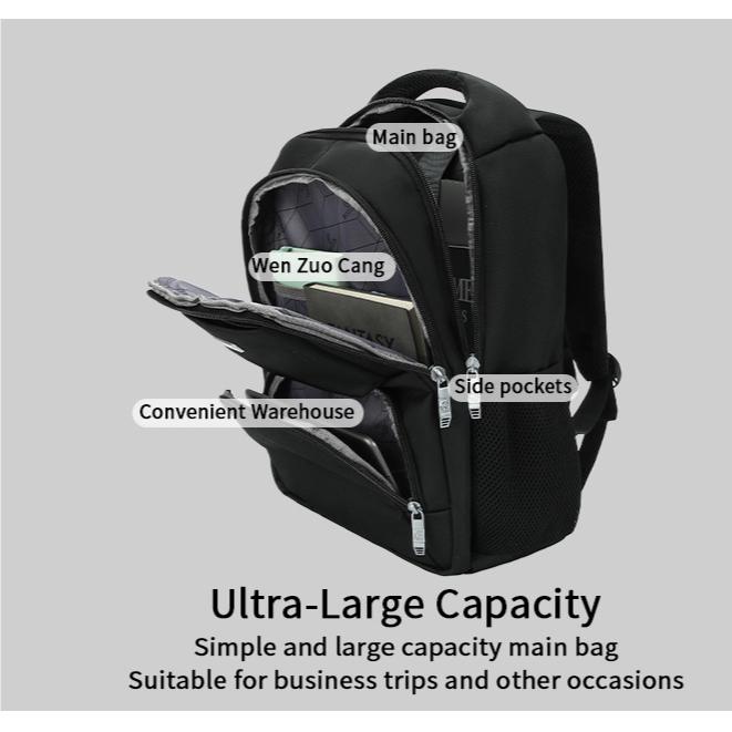 Herren Schwarze Umhängetasche Business Laptop Rucksack Lässige Studenten Schultasche Große Kapazität Reisetasche