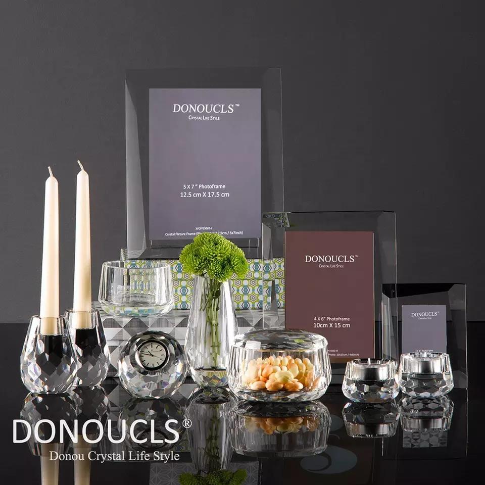 New Product Explosion Handmade Faceted Crystal Flower Vases Luxury Tabletop At Factory Price