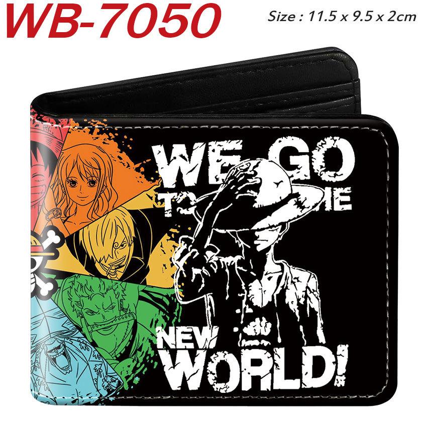 One Piece Anime Geldbörse Vollfarbdruck Zweifach faltbar Kartenhalter Studenten Anime Leder Geldbörse
