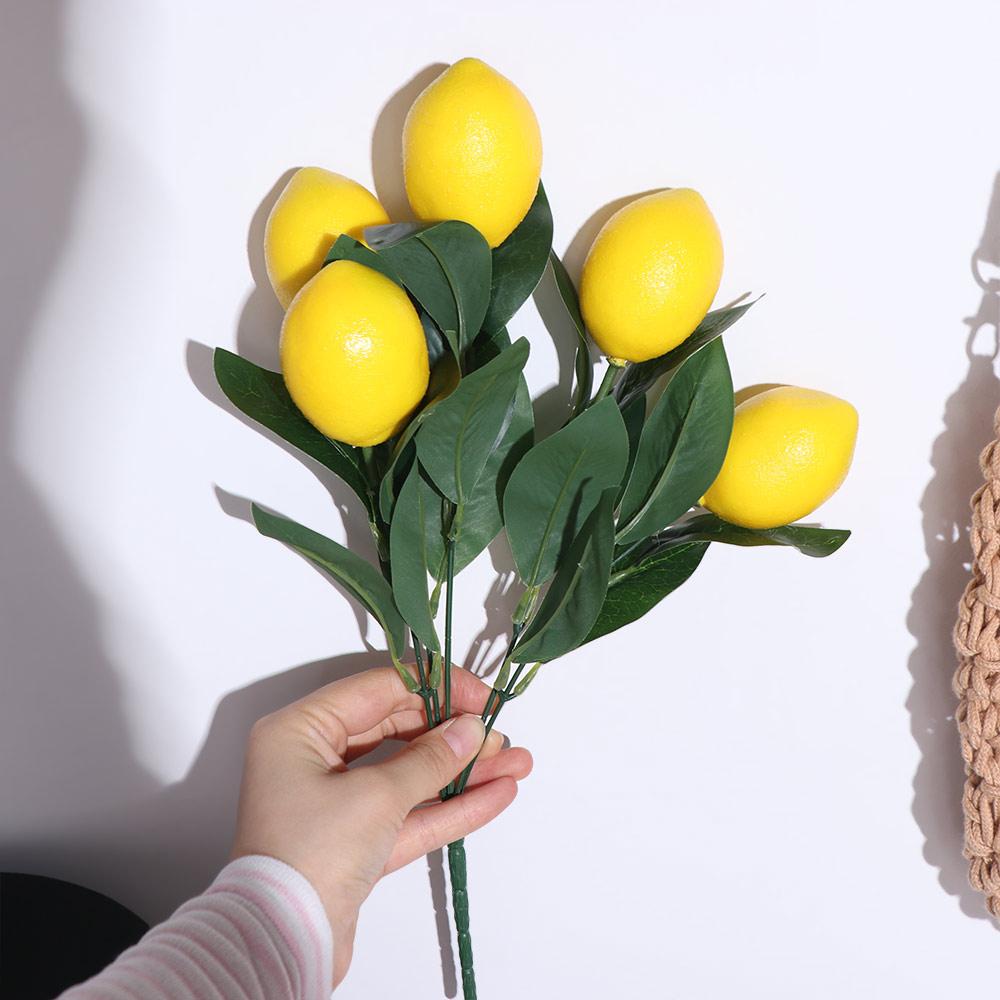 DIY Artificial Lemon Branches Handmade Fake Plants Simulation Lemon Fruit Wedding Party Supplies