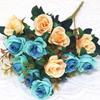 Multicolor Lifelike Rose Flowers 12 Heads Simulation Plants Leaves  Party Supplies