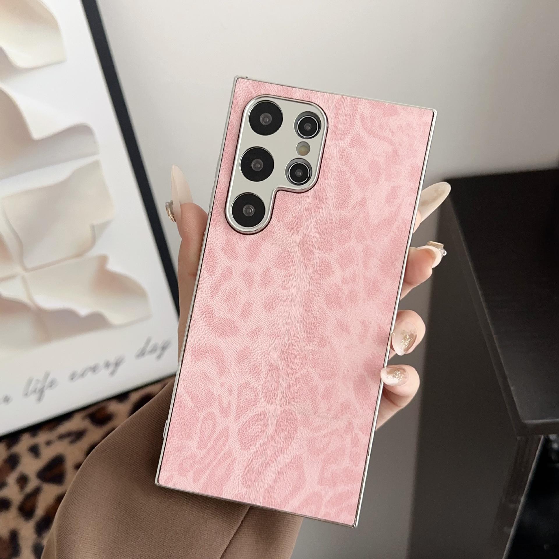 

Совместимый чехол для телефона Samsung S25 Ultra с гальваническим леопардовым принтом, противоударный для S24/S24 Ultra/S23 Ultra S23