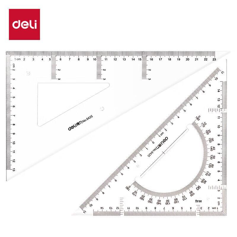 Deli 23cm Triangle Ruler Set