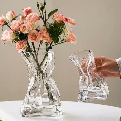 Vaso per fiori in vetro trasparente, creativo, progettato per piante idroponiche, fiori freschi, disposizione, bottiglia, tavolo, ornamenti da tavolo