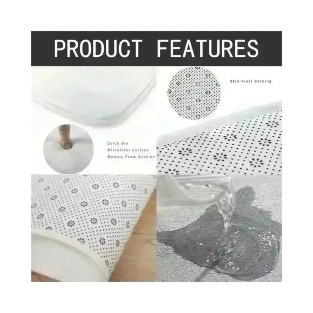 Vintage Floral Kitchen Carpet Mat Non-slip Rug Home Decoration Retro Pattern Anti-fatigue Floor Mats for Kitchen Bathroom Carpet