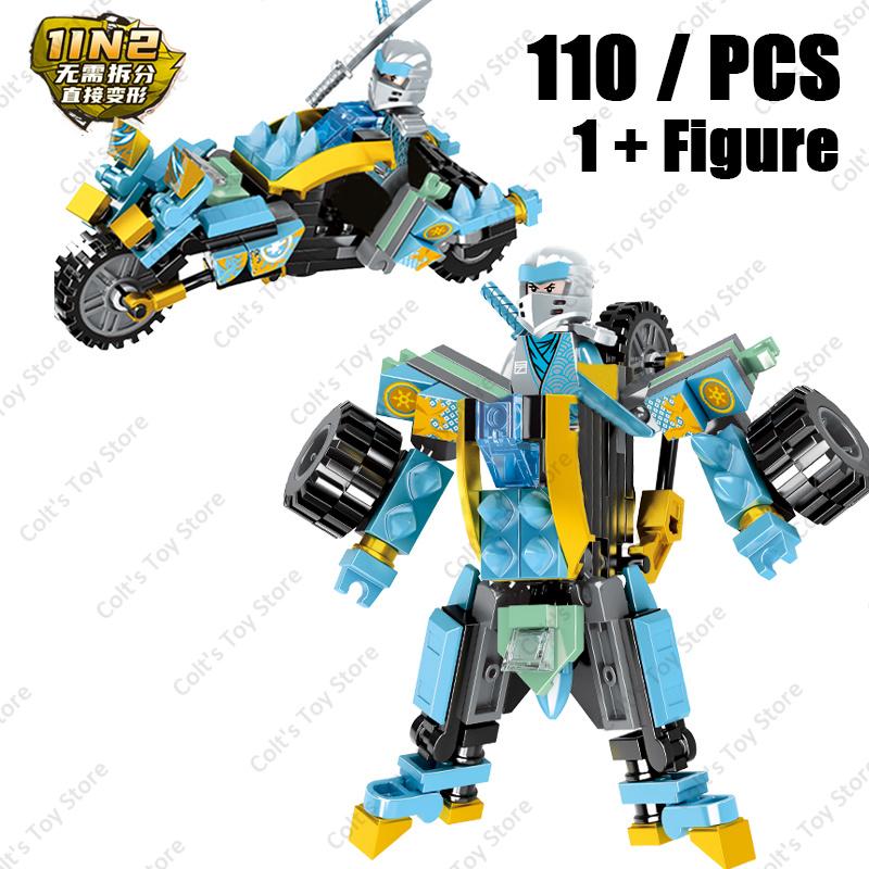 Ninja 4 In 1 Classic Anime Kai Jay Cole Lloyd War Armor Car Mech Chariot Model Action Figure Building Blocks Kit Bricks Kids Toy