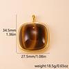 Exaggerated Geometric Tiger Eye Stone Pendant Necklace In Stainless Steel