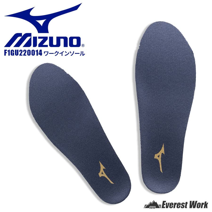 Mizuno Work Insole Antibacterial and Navy F1GU2200, Deodorizing, (Sizes 26.5-27.5 cm)