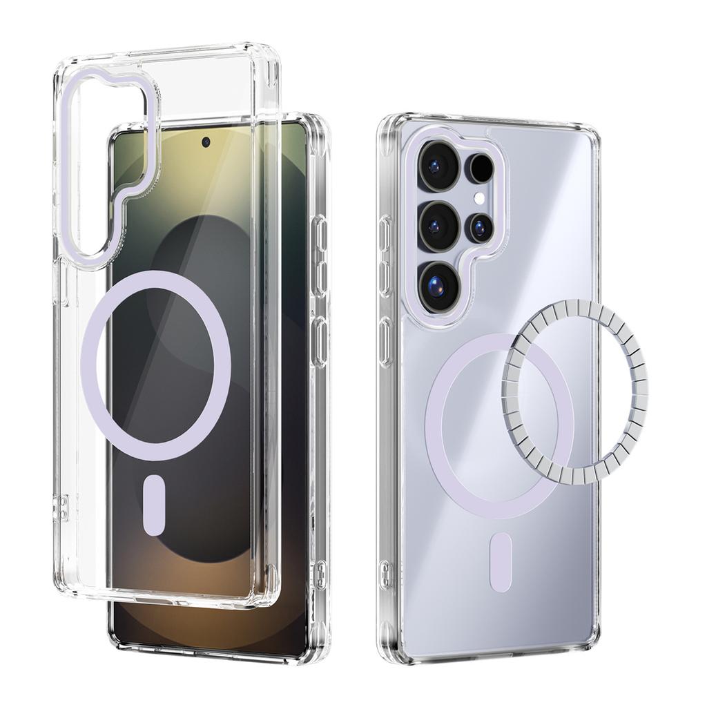 For Magsafe Magnetic Phone Case for Samsung Galaxy S25 Edge S25 Ultra S25 Plus A07 A17 Shockproof Transparent Hard Cover Soft