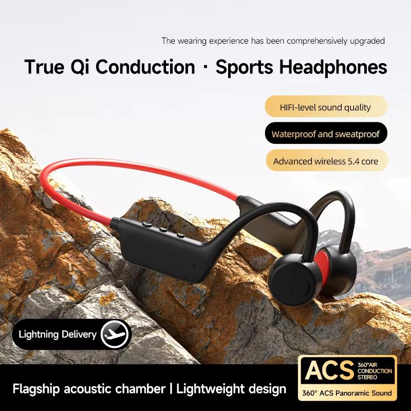 Bone Conduction Headset Wireless Swimming Sports Headphone IPX8 Bluetooth 5.4 With Mic Waterproof Exercise Fitness