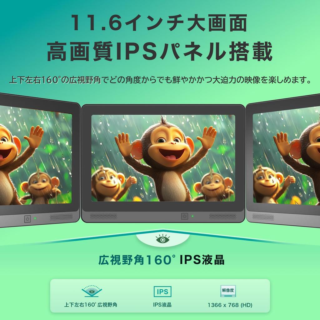 KEIYO Smart Rearview 2025 New Headrest IPS Rear Seat Monitor with HDMI YouTube Netflix Android TV with Voice Front for Family and Campers [Android]