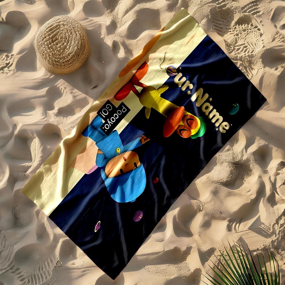 Pocoyo Personalized Name Beach Towel Super Soft Microfiber Quickdry Fabric