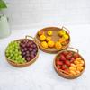 Plastic Imitation Rattan Storage Basket Handmade Dry Fruit Storage Tray  Living Room