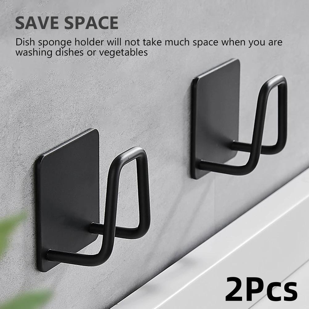 

Stainless Steel Sink Tray Drainer Rack Kitchen Sink Sponge Holders Self Adhesive Hook Storage Holder Kitchen Wire Rag Organizer чорний