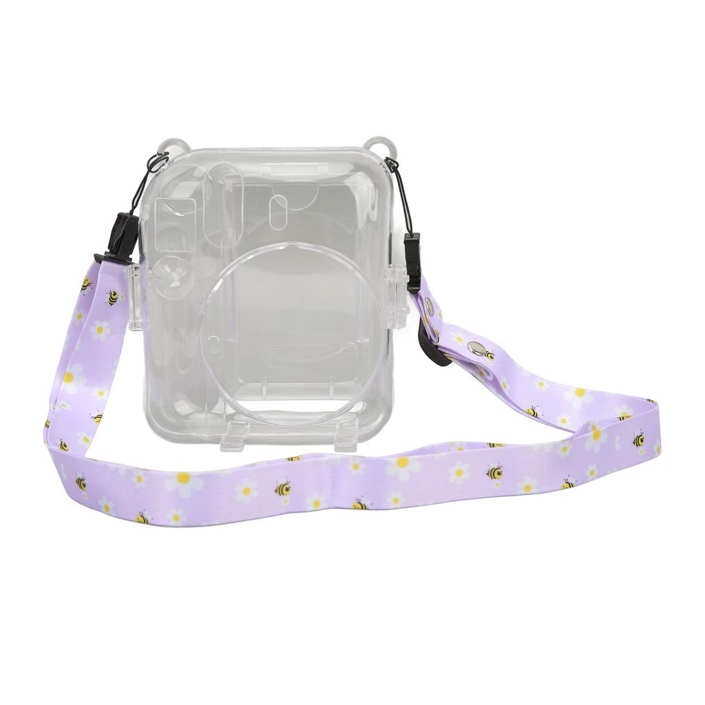 Instant Camera Case Kit Shoulder Strap Sticker Camera Case Durable Camera Protective Clear Case for Instax Mini 12